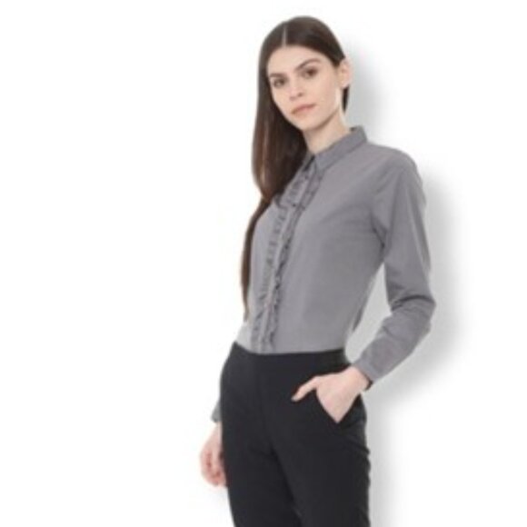 Tommy Hilfiger women's long-sleeve grey  button-down shirt size xl - Picture 7 of 16